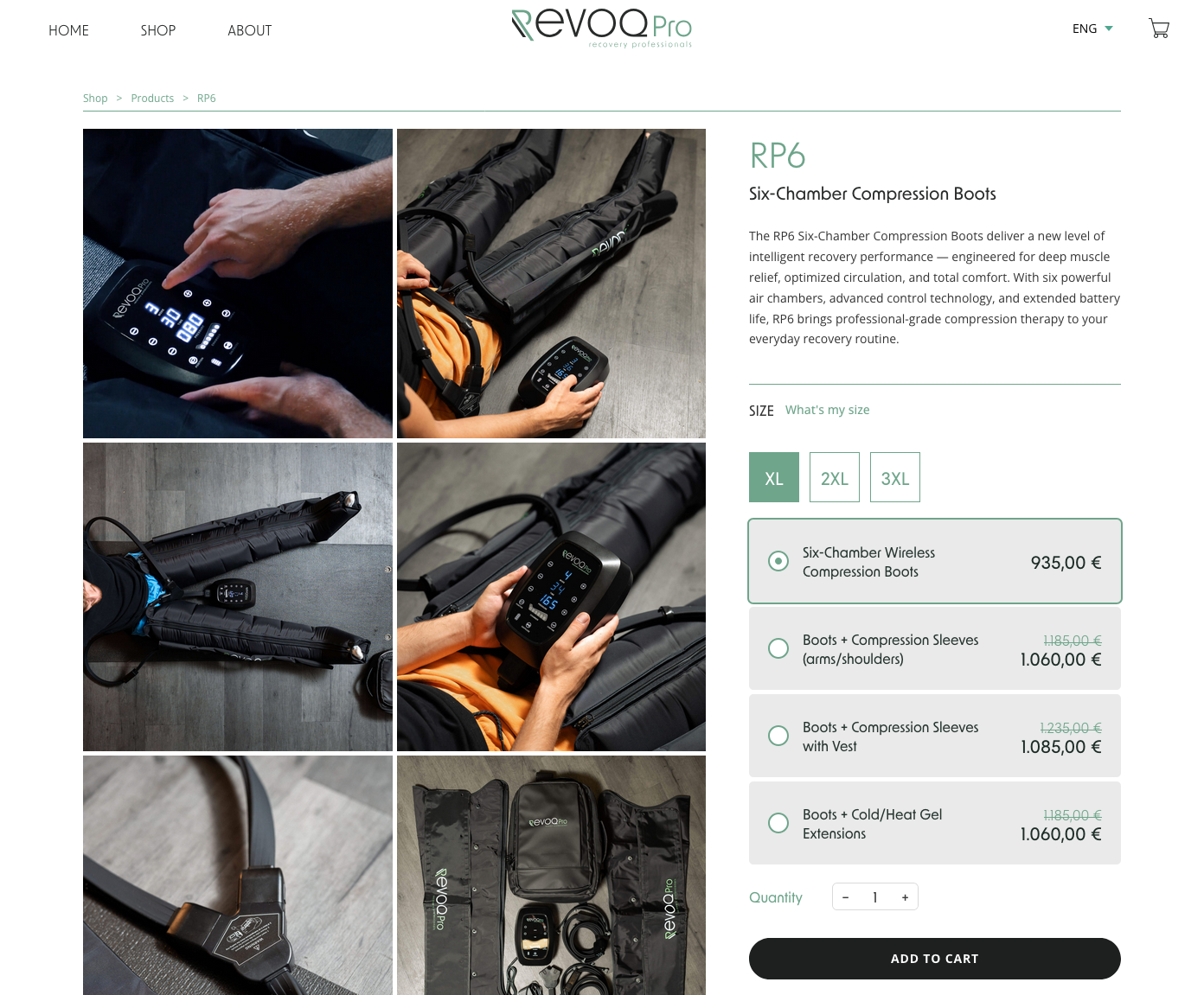 RevoqPro massage guns category — product grid with filtering and feature highlights