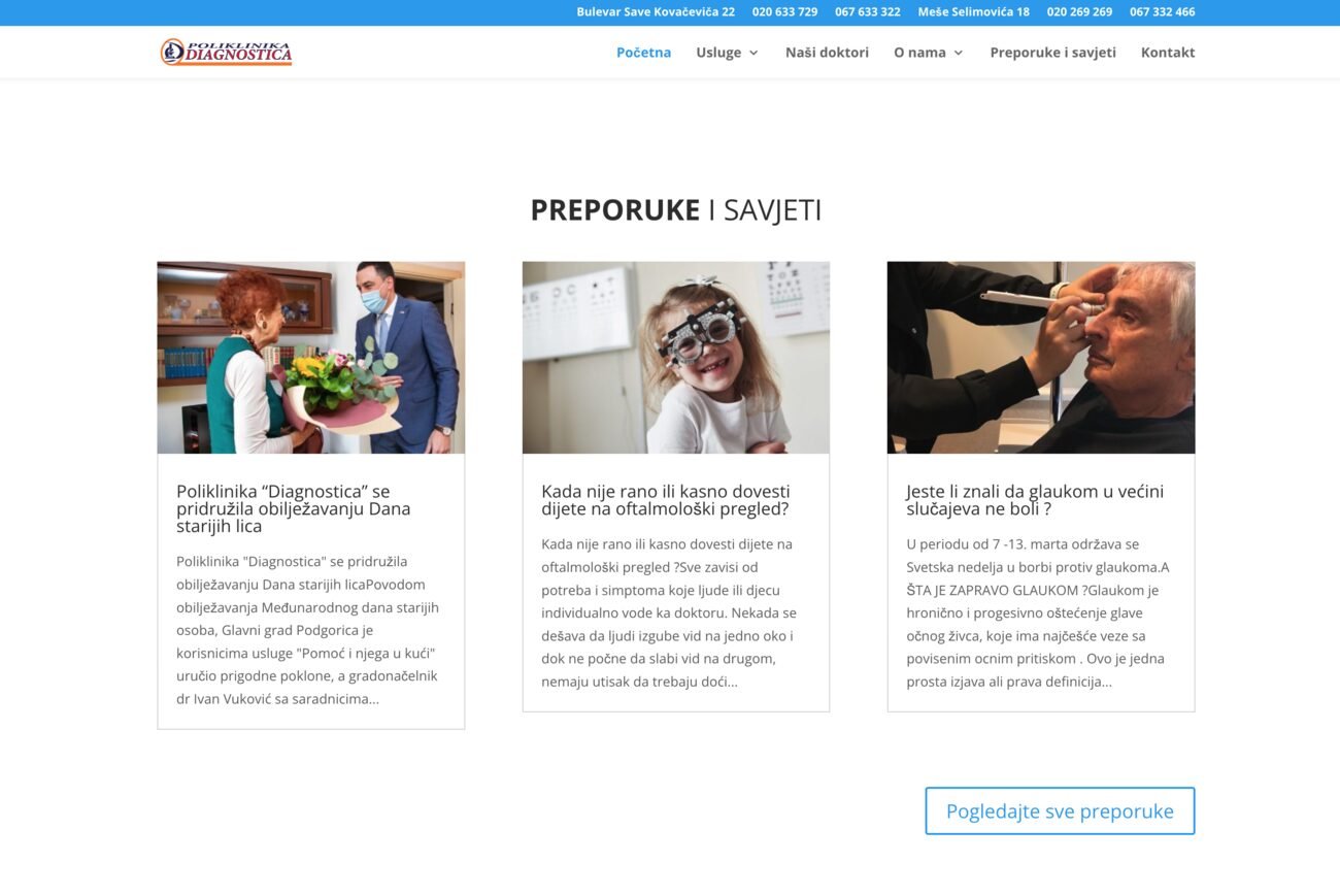Legacy Diagnostica website — articles
