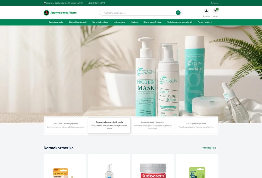 LogosPharm pharmacy e-commerce with ERP sync